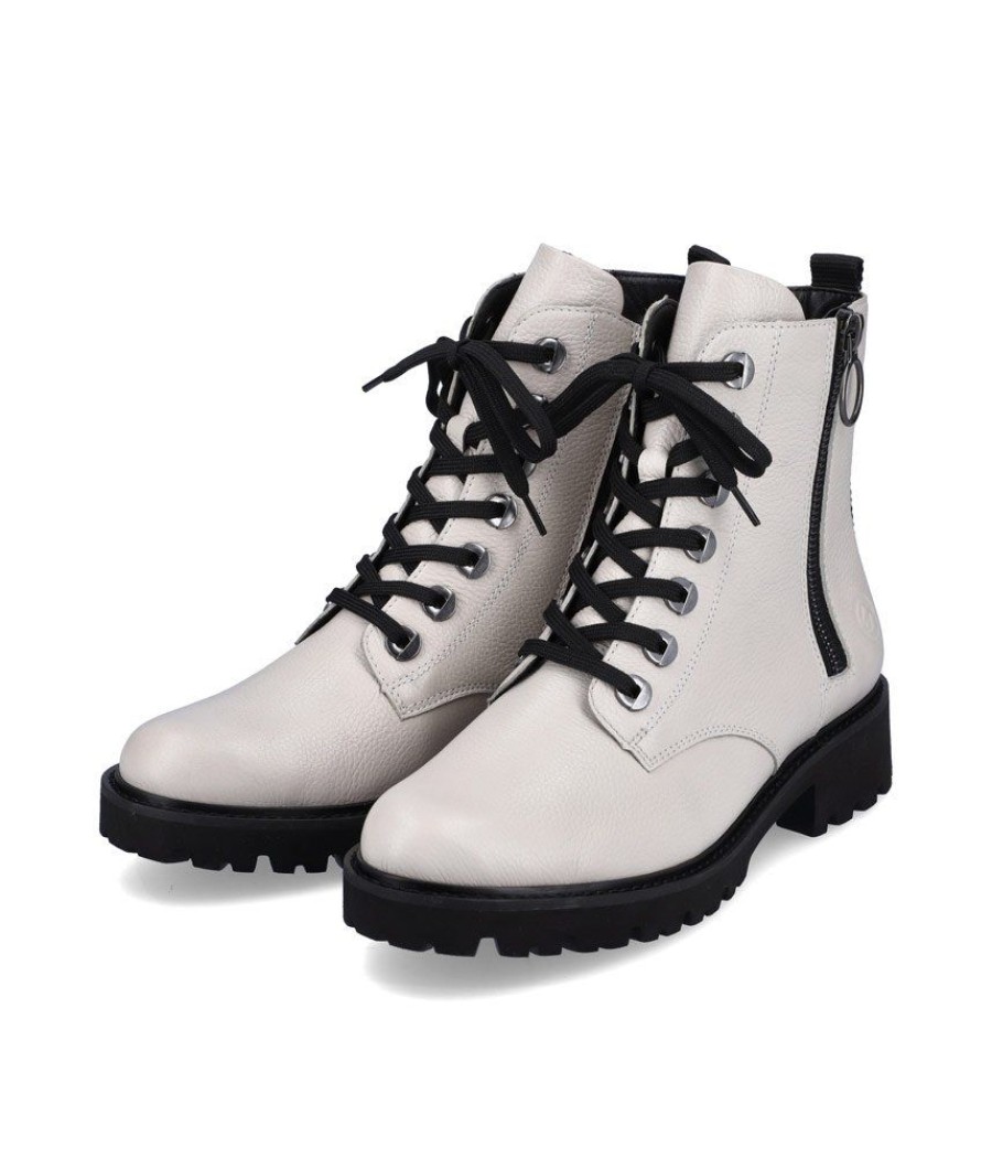 Remonte Remonte Chunky Chalk White Biker Style Ankle Boots Wholesale