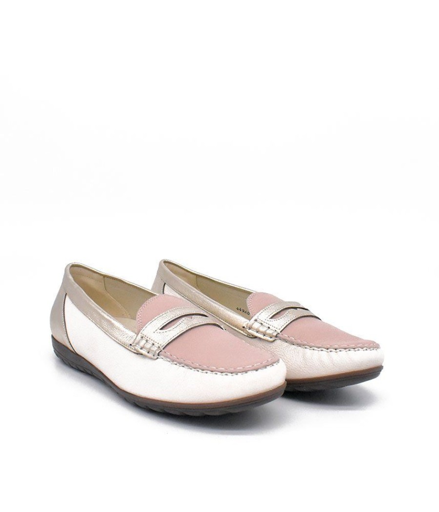 Waldlaufer Waldlaufer Stylish Pink Combi Leather Loafers Online