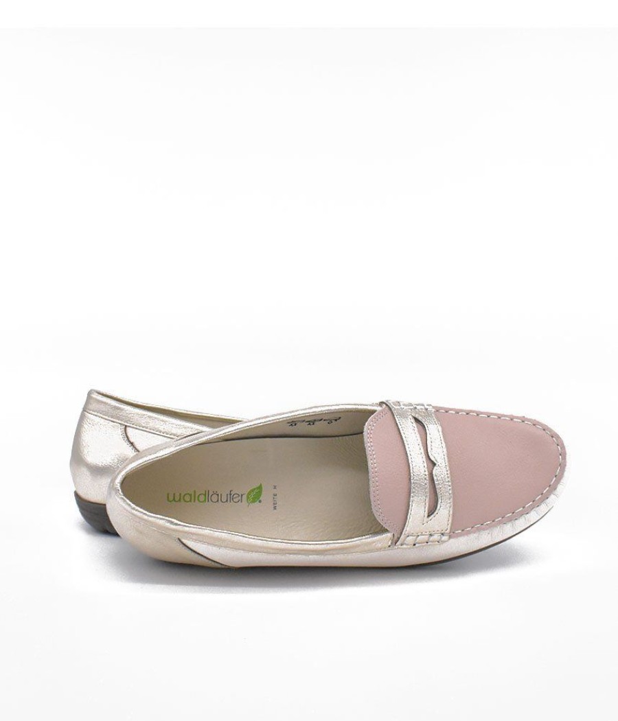 Waldlaufer Waldlaufer Stylish Pink Combi Leather Loafers Online