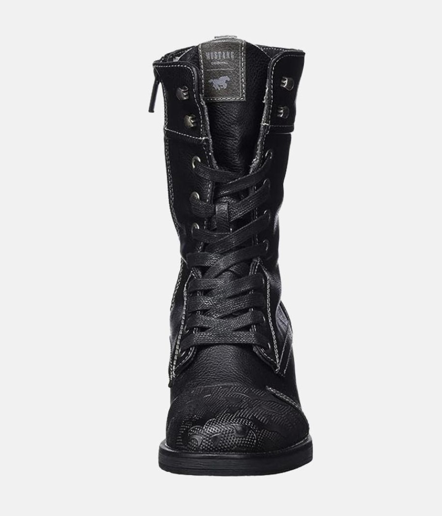 Mustang Mustang Stylish Black Midi Boots Hot