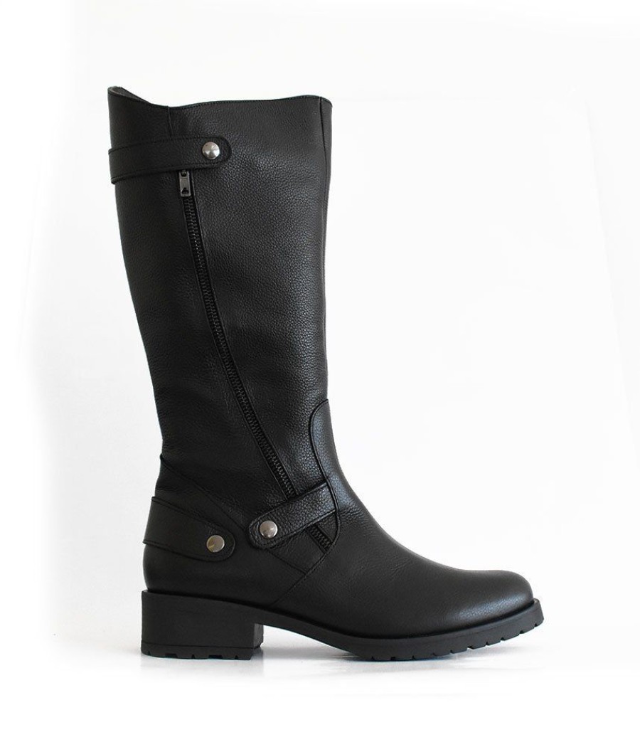 Cinderella Shoes Classic Long Black Nubuck Leather Boots Online