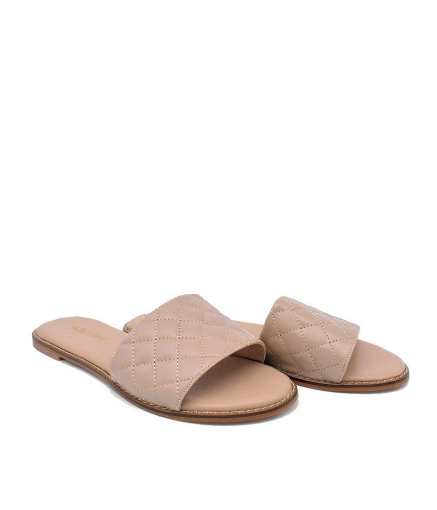 Belle & Lucy Versatile Beige Quilted Flats Best