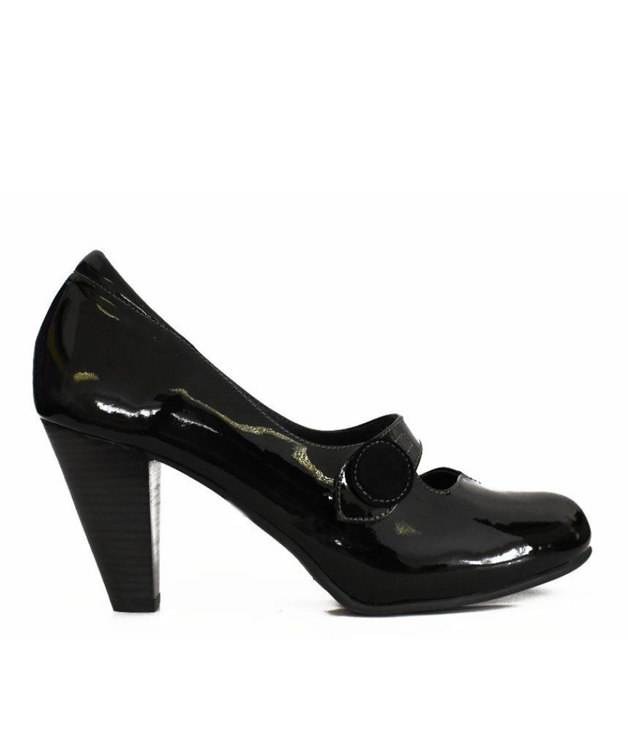 Softwaves Black Stylish Mary Jane Style Heels Hot