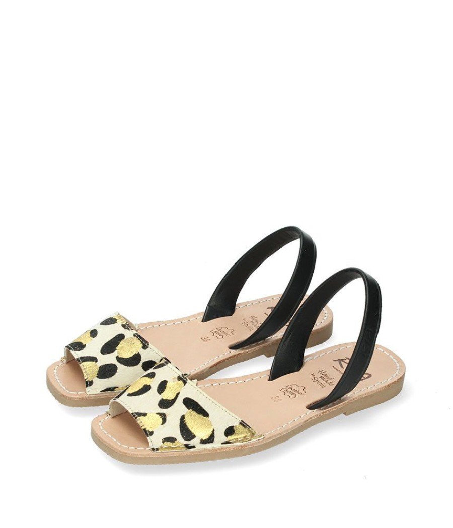 Ria Ria Fashionable Gold Leopard Print Sandals Best