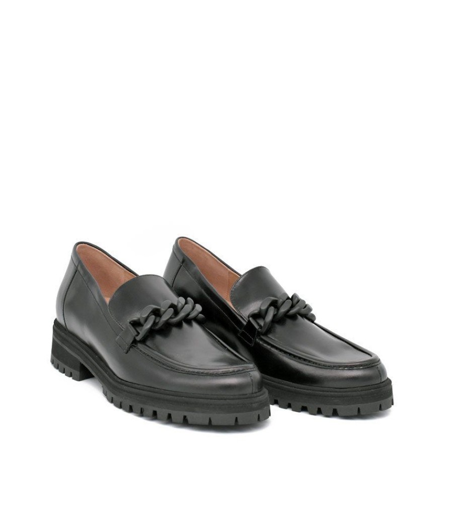 PieSanto Piesanto Deluxe Black Link Leather Loafers Best