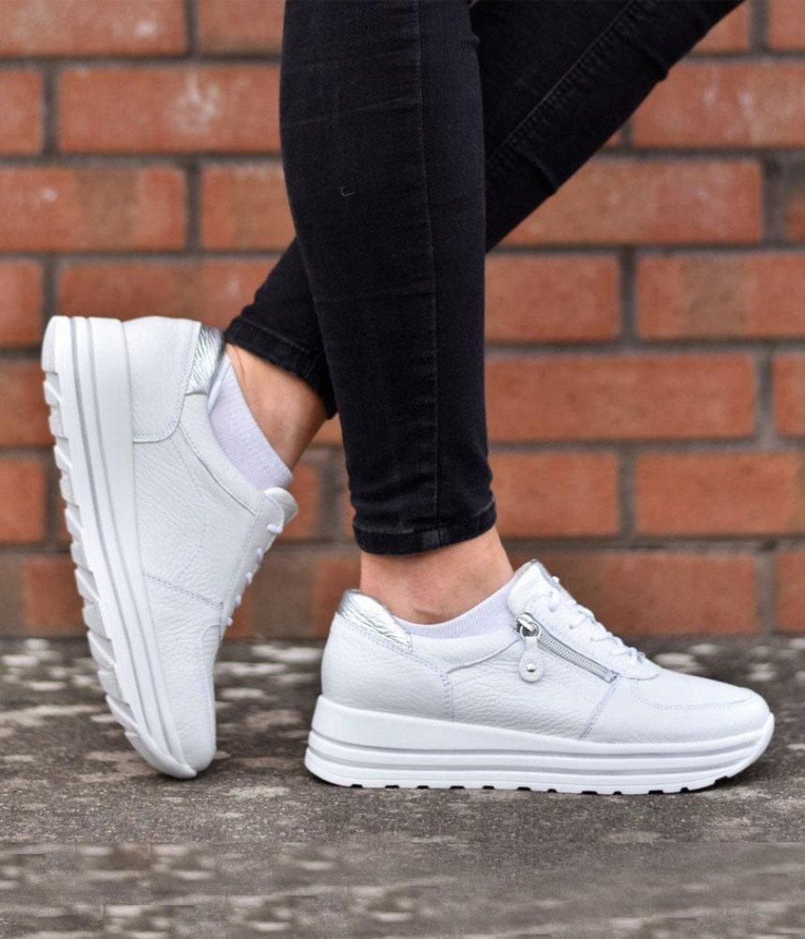 Waldlaufer Waldlaufer Fashionable White Lace Up Sneakers Online