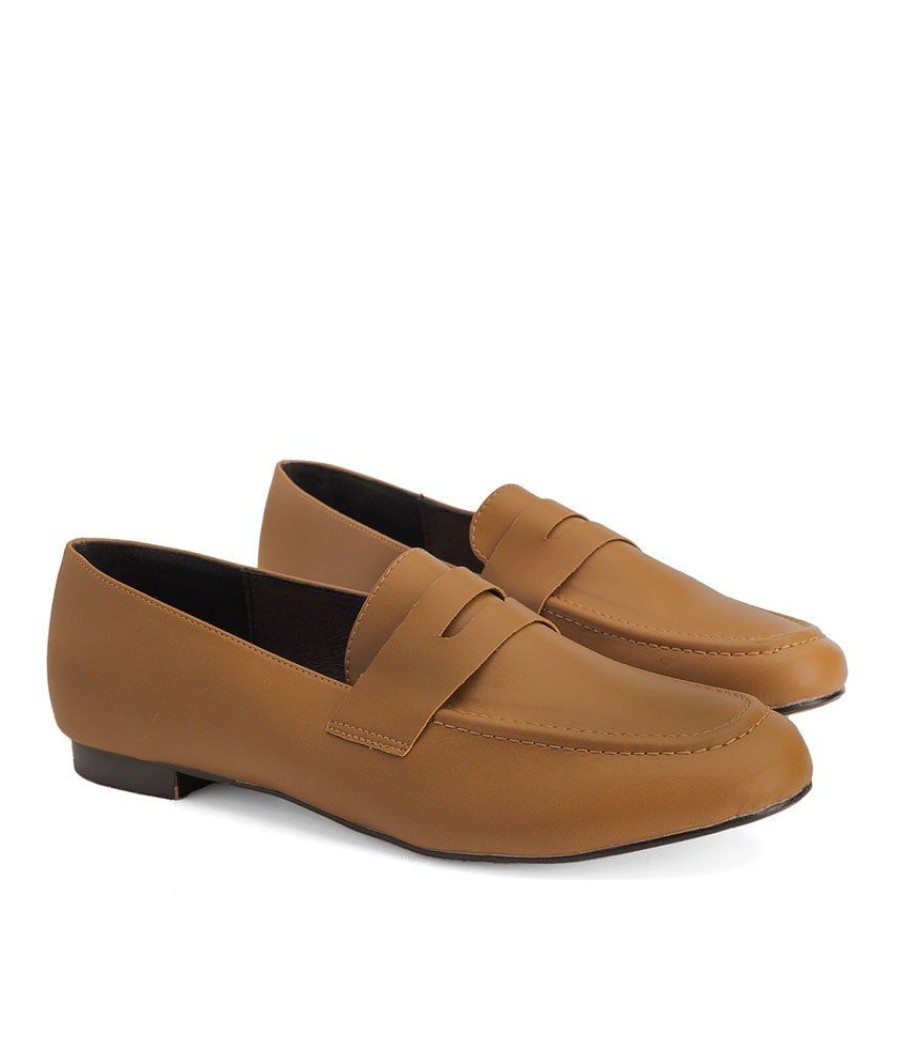 Andres Machado Classic Camel Suedette Penny Loafers Best