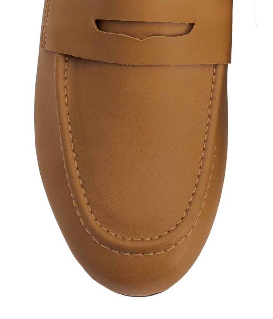 Andres Machado Classic Camel Suedette Penny Loafers Best