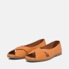 Palmiya Cute Orange Leather Slip On Shoe Clearance