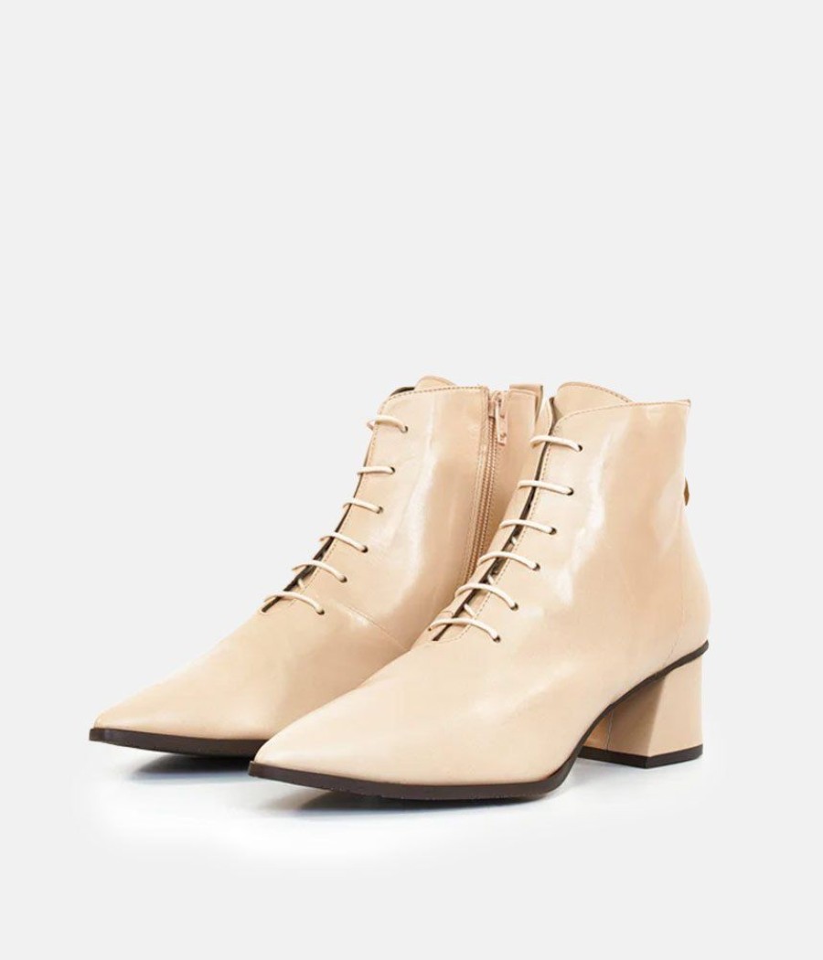 Brenda Zaro Premium Beige Laced Ankle Boots Online