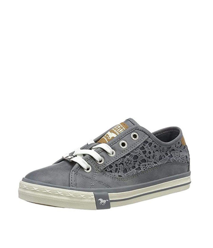 Mustang Mustang Pretty Sky Blue/Grey Low Top Lace Trainer Online