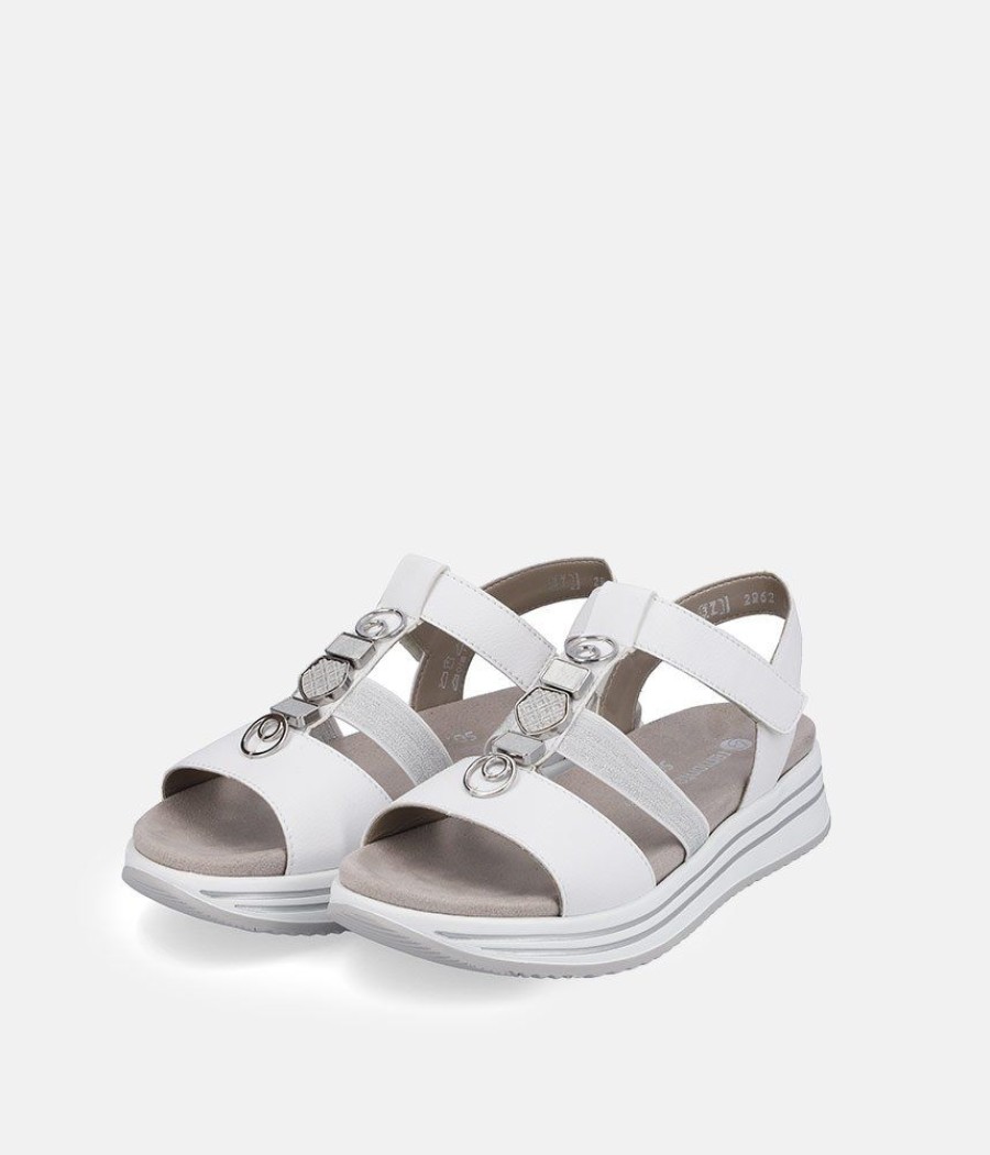 Remonte Remonte Sporty White & Silver Sandals Online