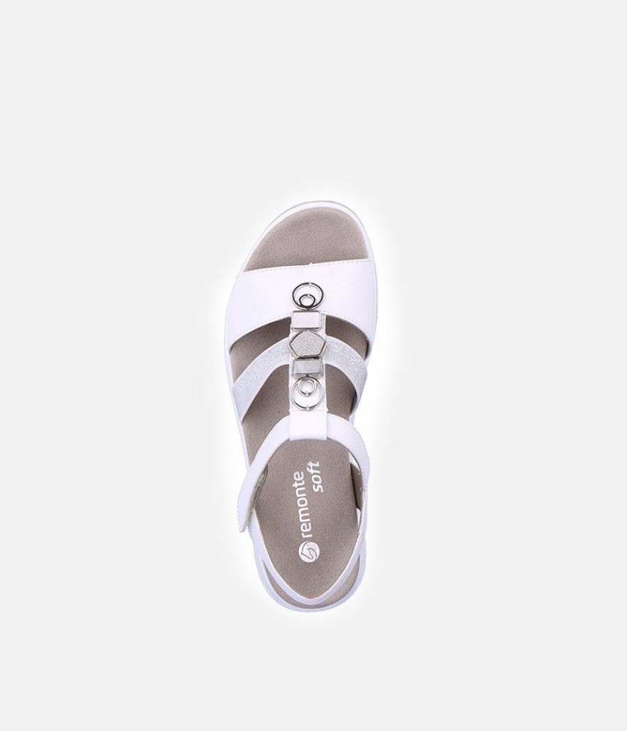 Remonte Remonte Sporty White & Silver Sandals Online