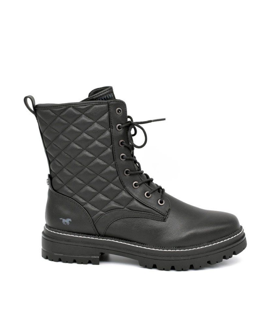 Mustang Mustang Stylish Black Quilted Ankle Boots Online