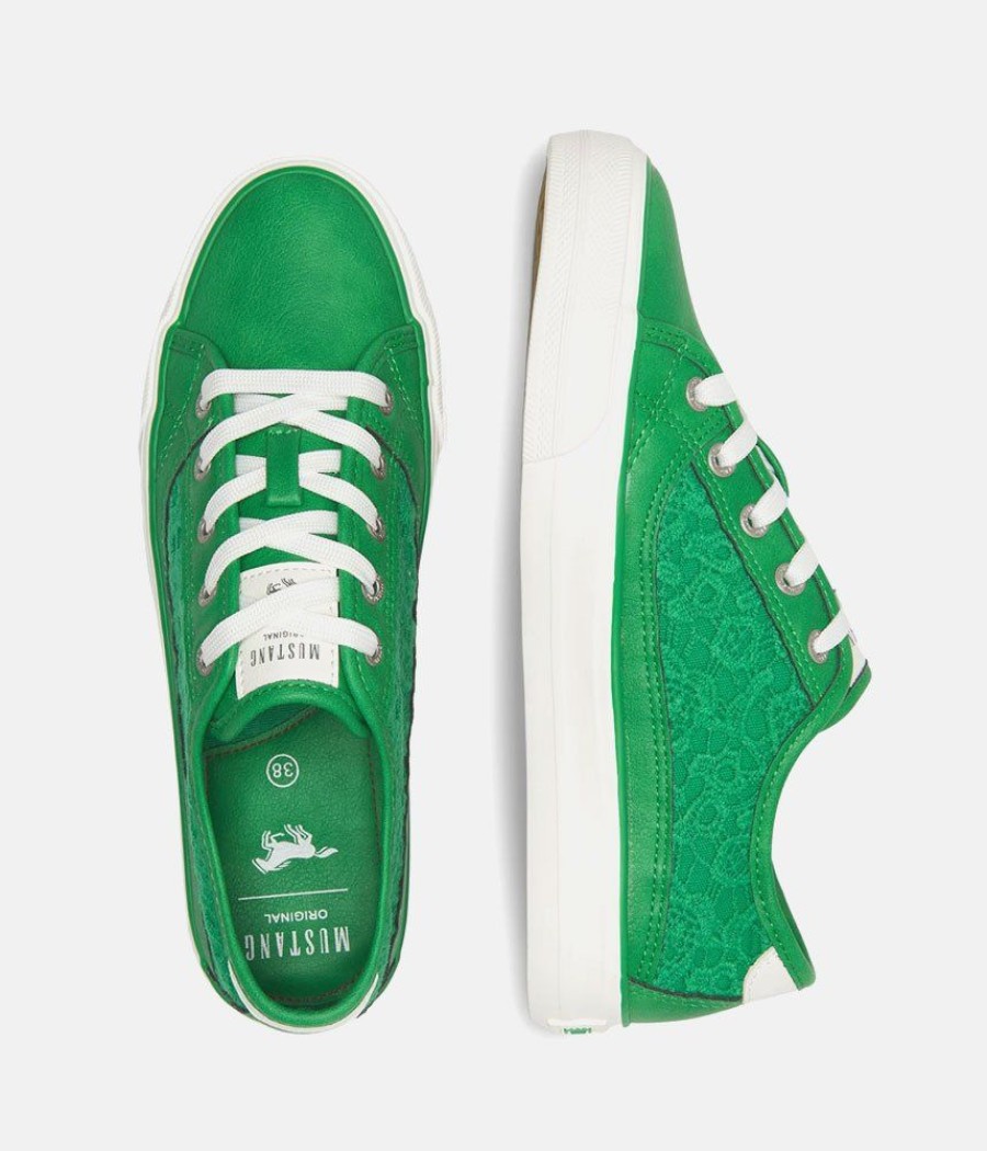 Mustang Mustang Fashionable Kelly Green Lace Sneaker Clearance