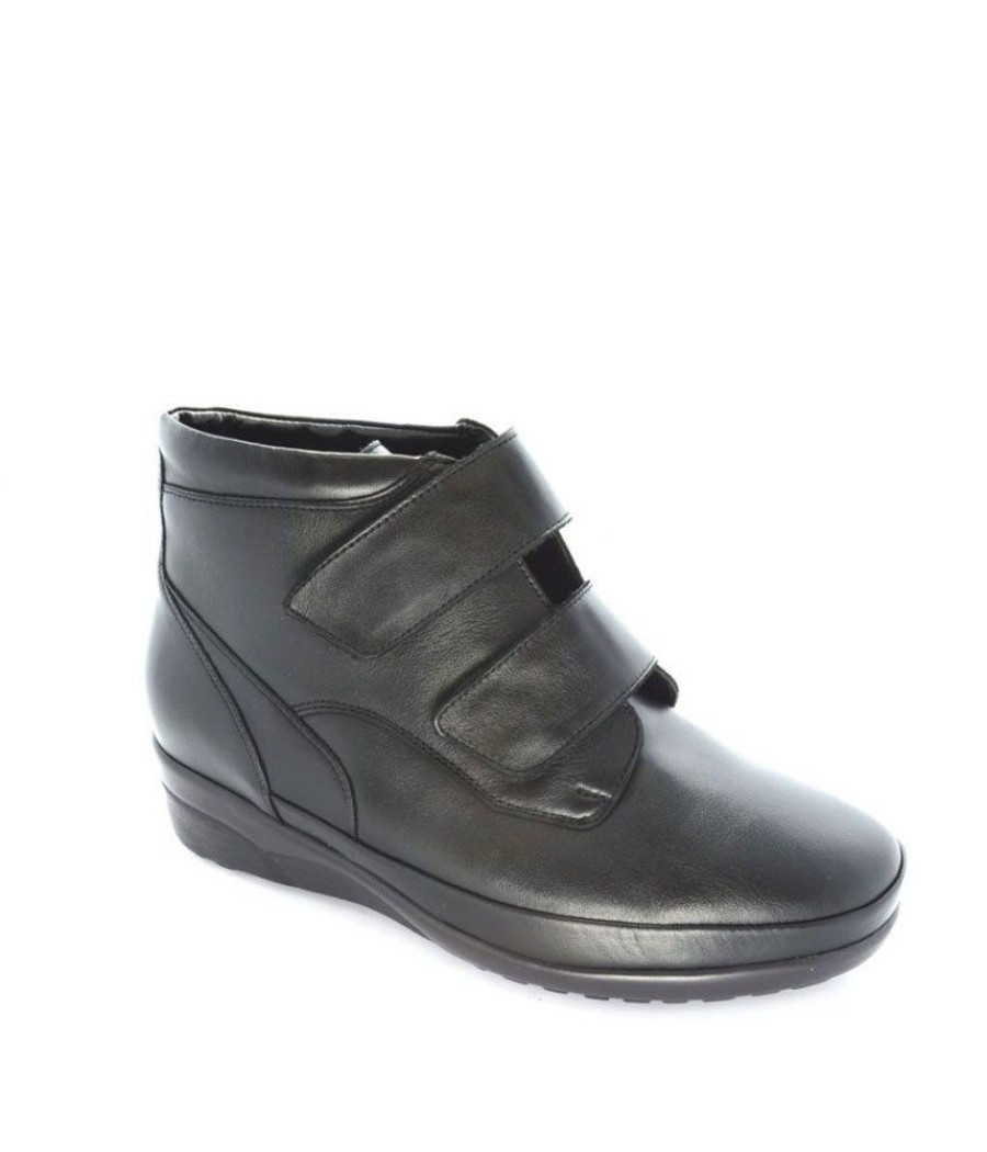 Waldlaufer Waldlaufer Extra Wide Black Leather Ankle Boots New