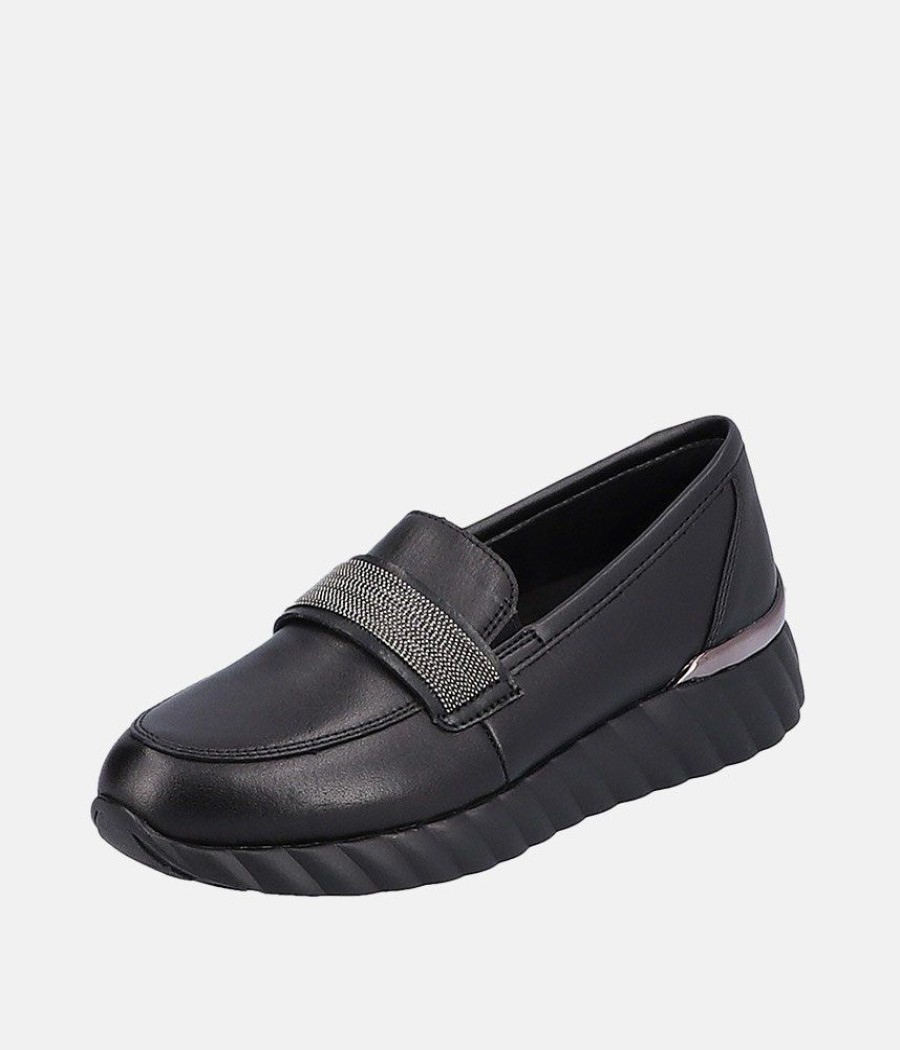 Remonte Remonte Stylish Sporty Black Loafers New