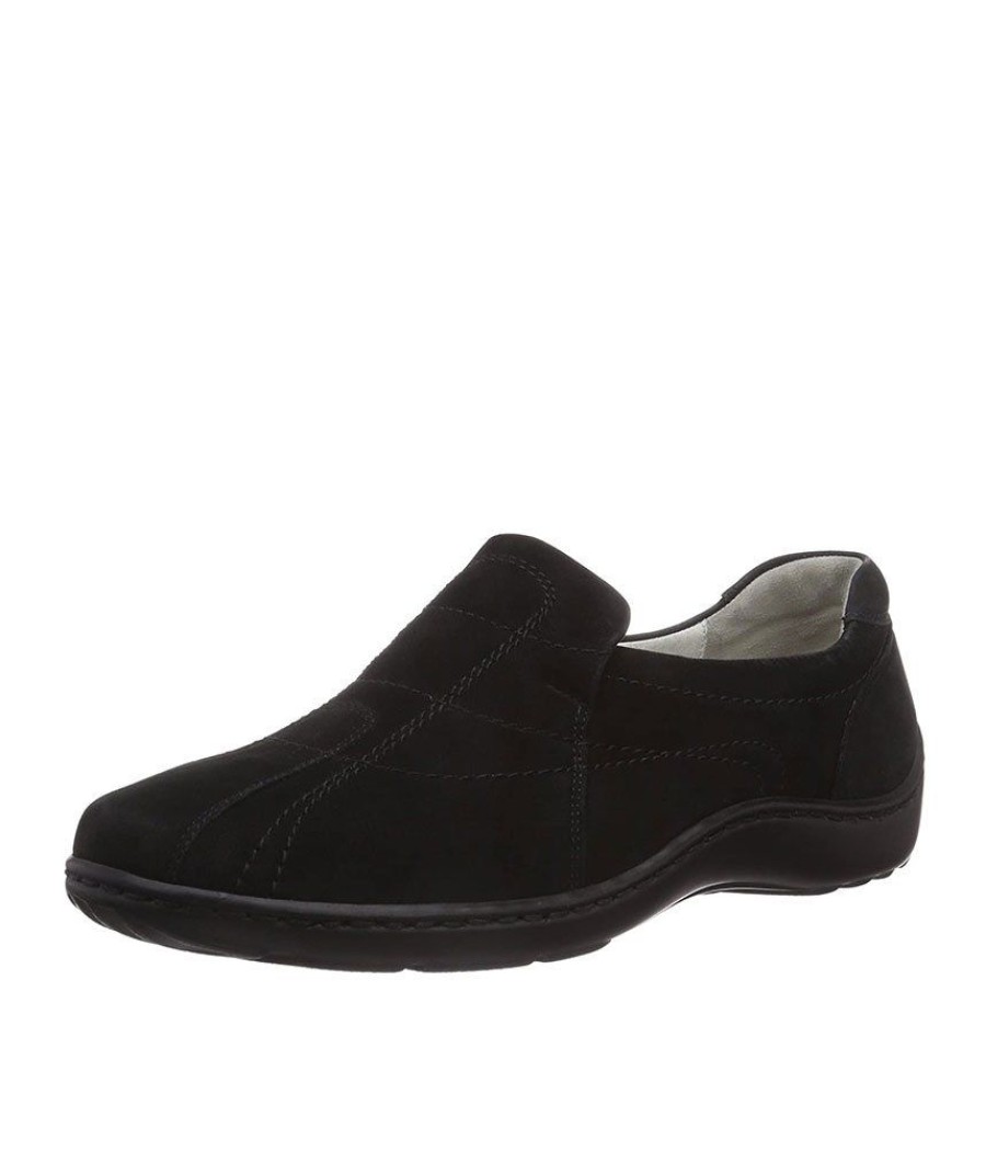 Waldlaufer Waldlaufer Versatile Black Suede Slip On Shoes Clearance