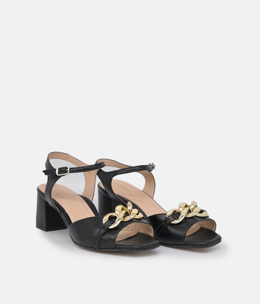 PieSanto Piesanto Dressy Black Block Heel Sandals Best