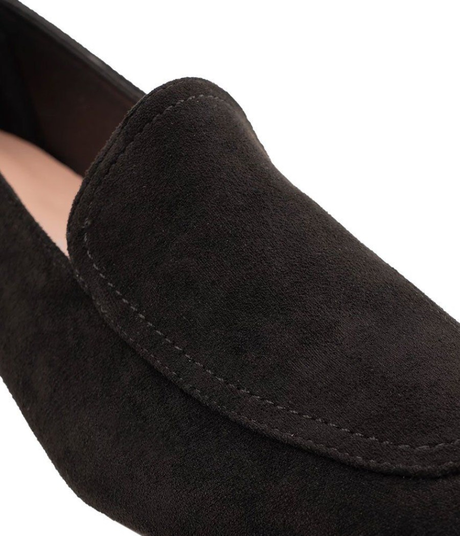 Andres Machado Simple Black Suedette Slip On Shoes Online