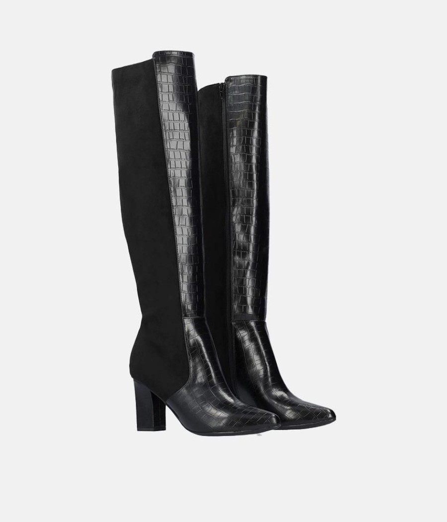 Andres Machado Gorgeous Black Knee-High Boots Clearance