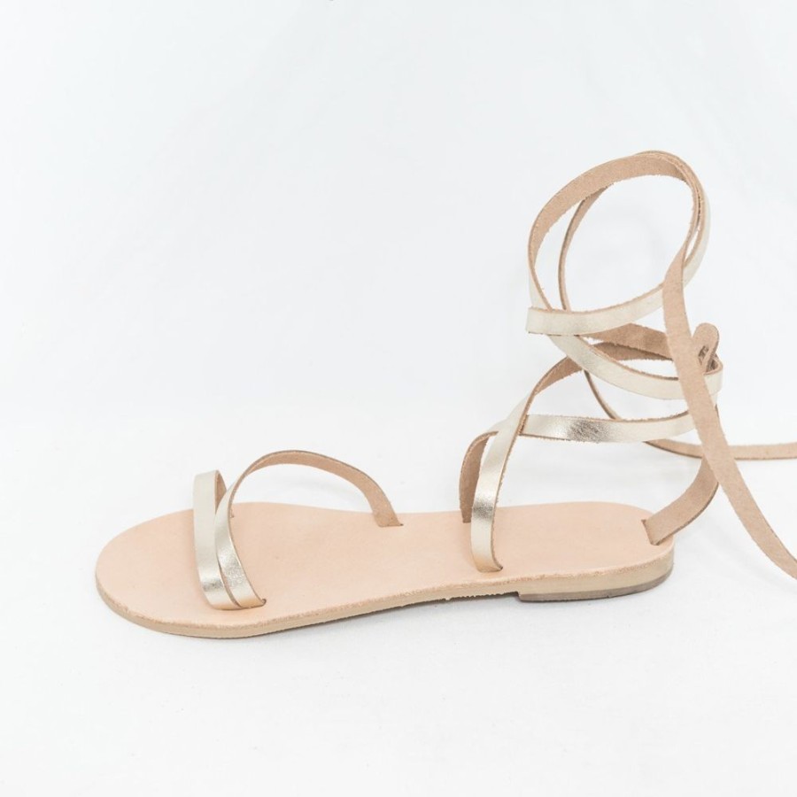 Glaritis Glaritis Gorgeous Britomartis Strappy Gold Sandals Wholesale