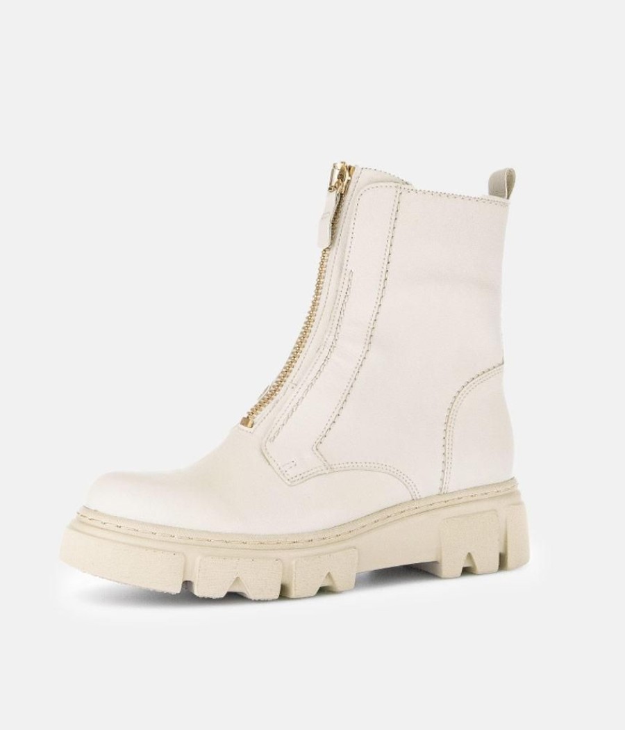 Gabor Gabor Funky Cream Front Zip Ankle Boots Online