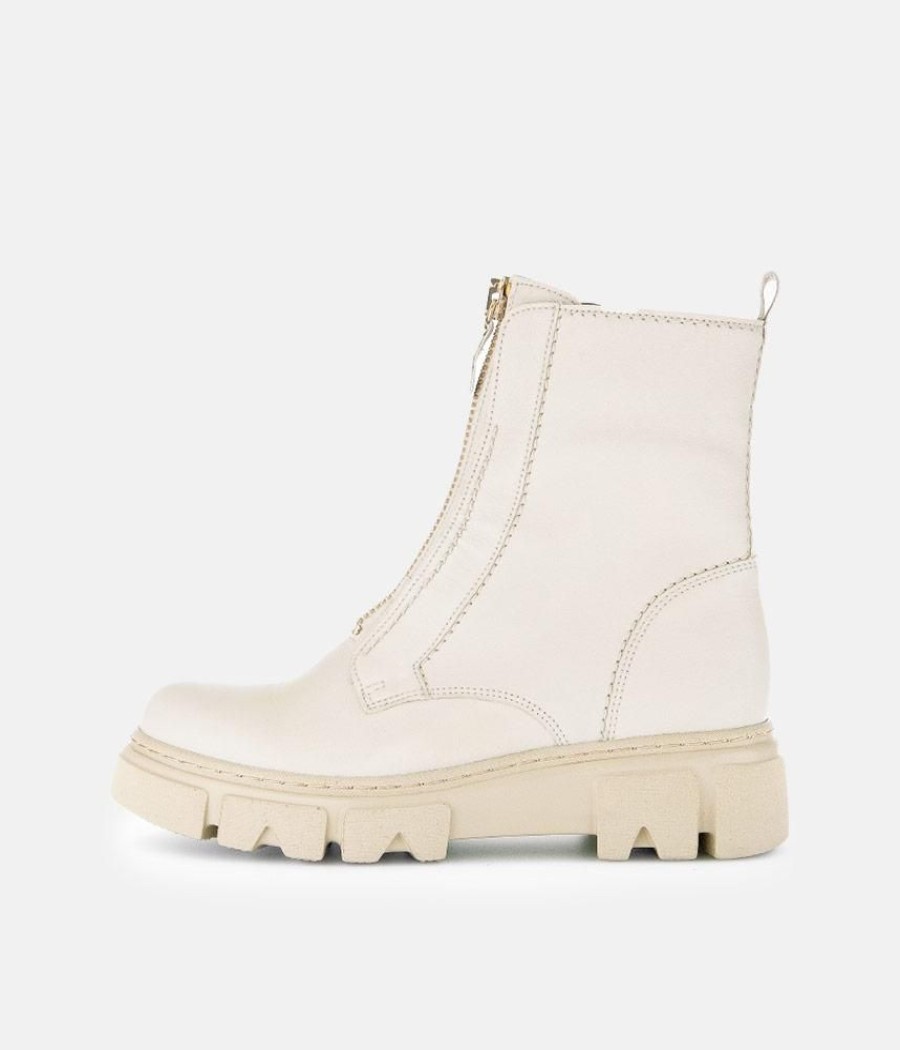 Gabor Gabor Funky Cream Front Zip Ankle Boots Online