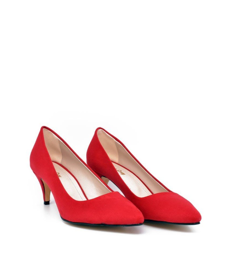 Belle & Lucy Belle & Lucy Stylish Red Midi Heels Clearance