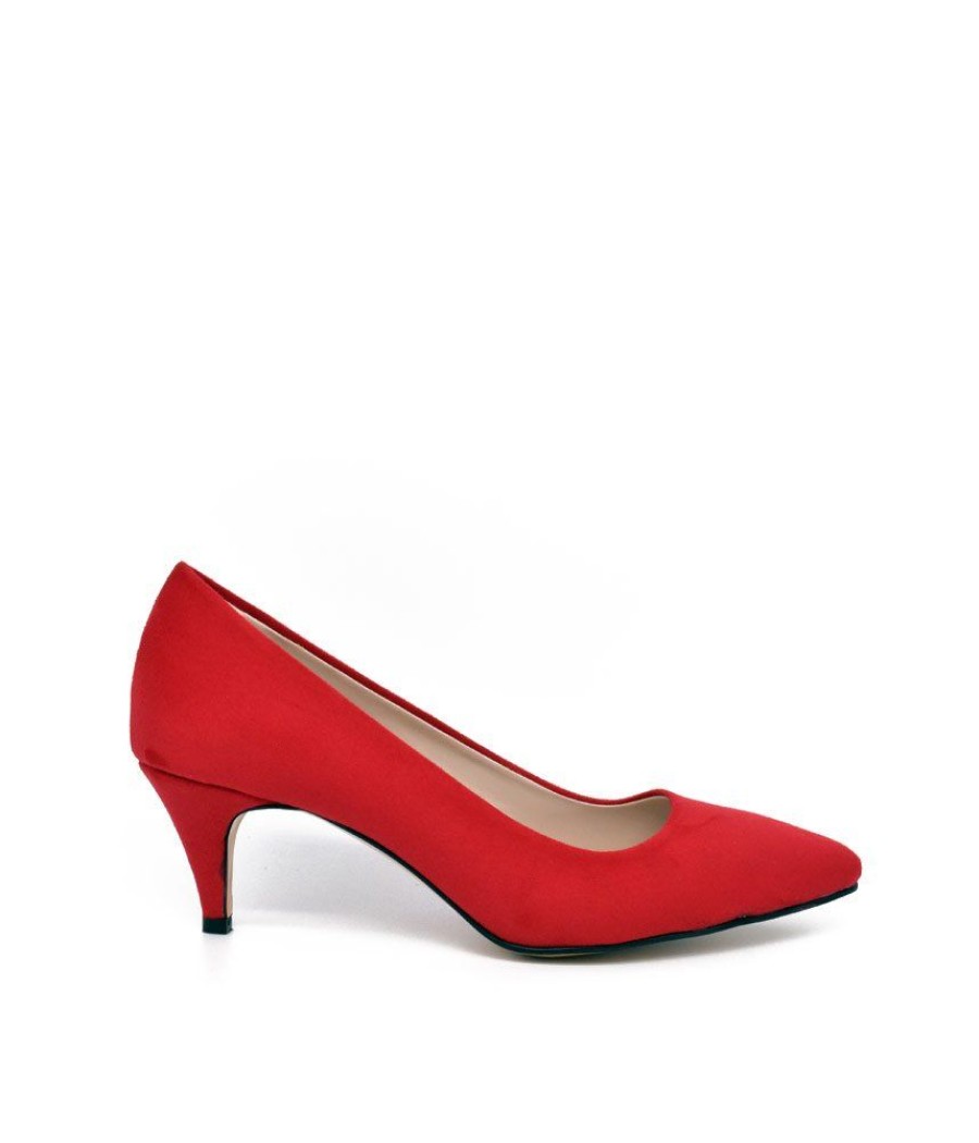 Belle & Lucy Belle & Lucy Stylish Red Midi Heels Clearance