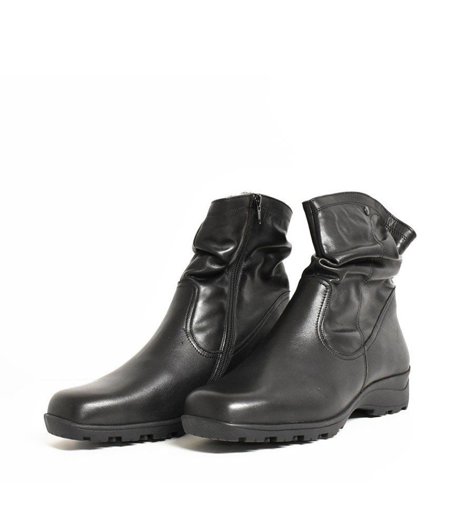 Semler Semler Deluxe Black Leather Ankle Boots Clearance