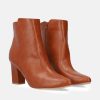 Andres Machado Chic Brown Block Heel Ankle Boots Hot