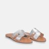 Glaritis Glaritis Stylish Metallic Silver Sandals Online