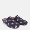 Berevere Pretty Navy Flower Slippers New