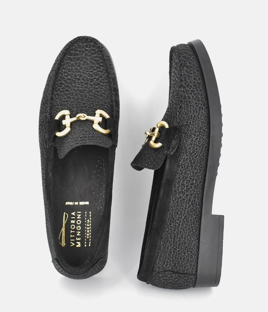 Vittoria Mengoni Vittoria Mengoni Dressy Black Leather Loafers Online