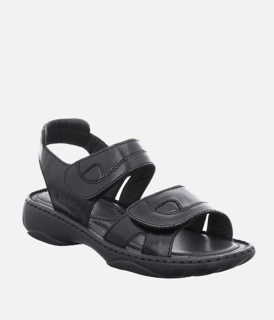 Josef Seibel Josef Seibel Versatile Black Leather Walking Sandal Clearance