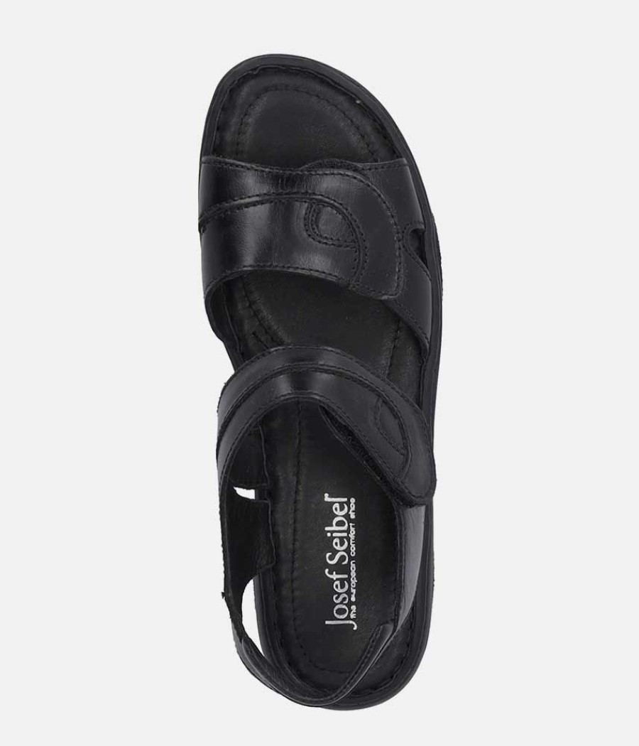 Josef Seibel Josef Seibel Versatile Black Leather Walking Sandal Clearance