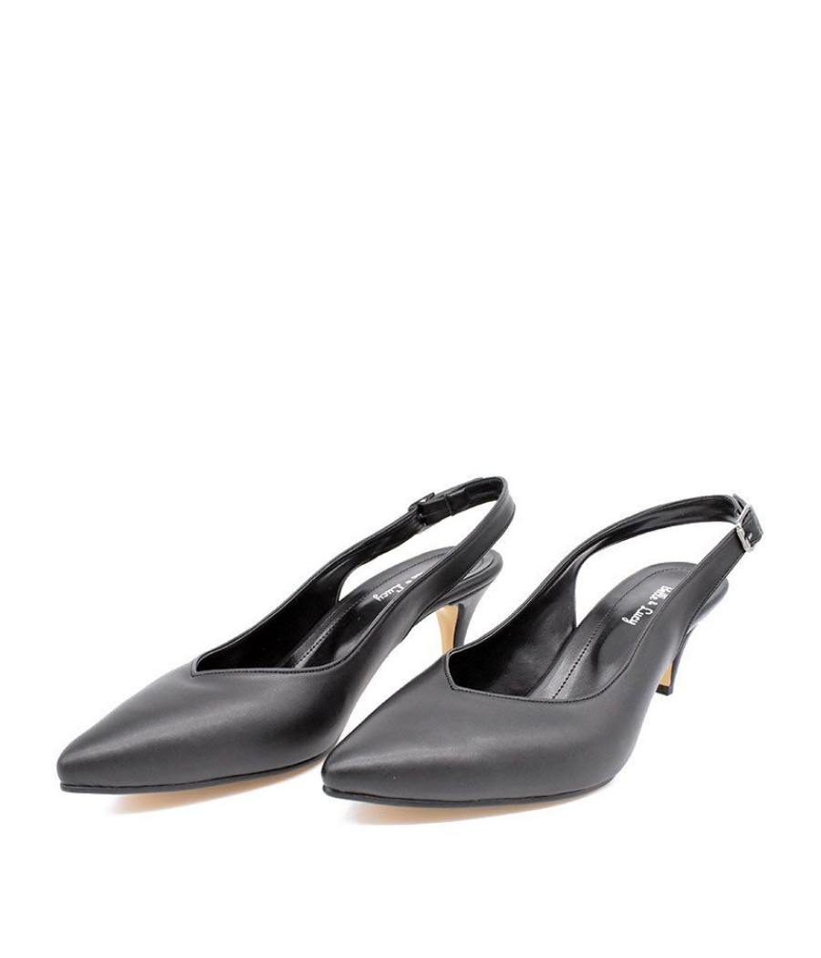 Belle & Lucy Stylish Black Slingback Heels Online