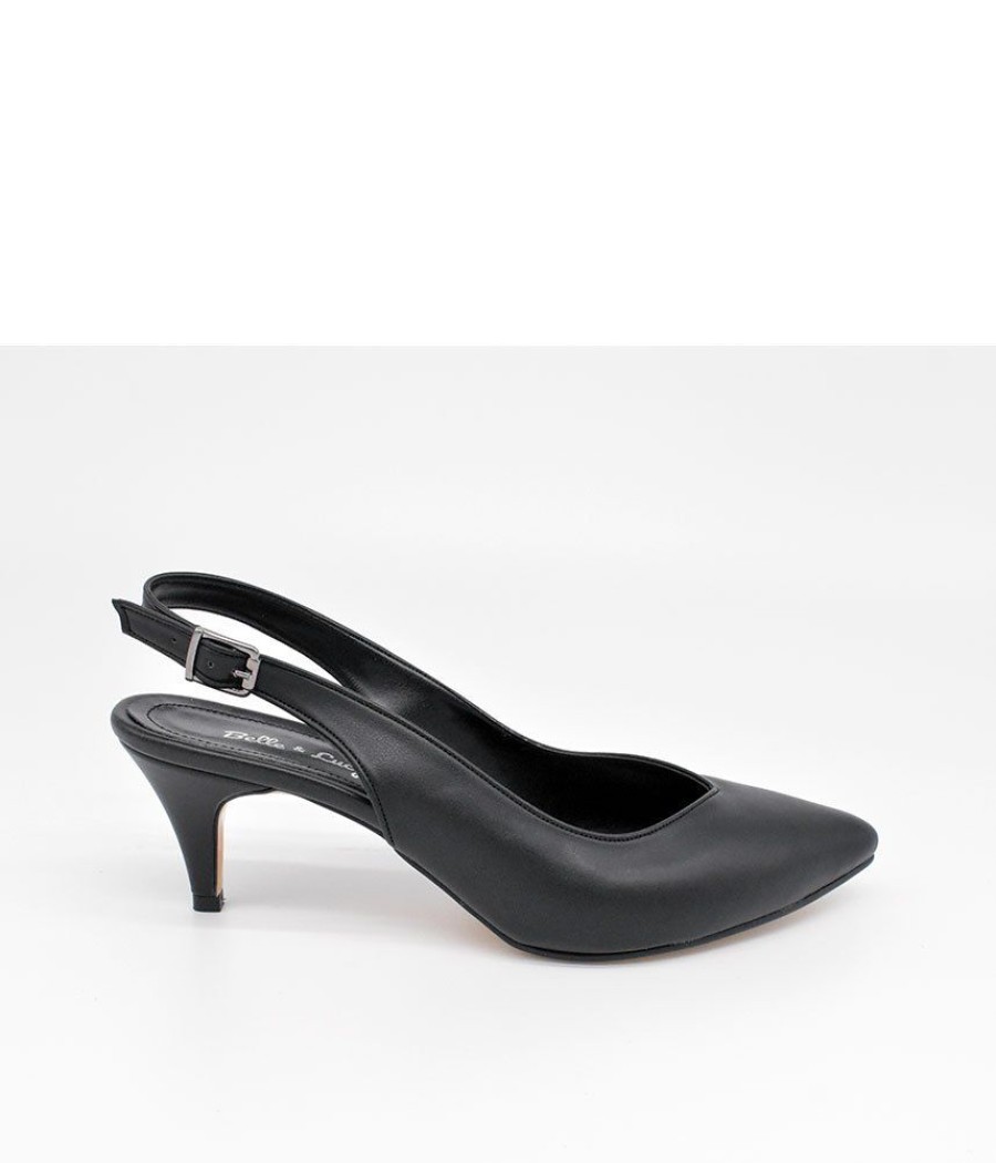 Belle & Lucy Stylish Black Slingback Heels Online