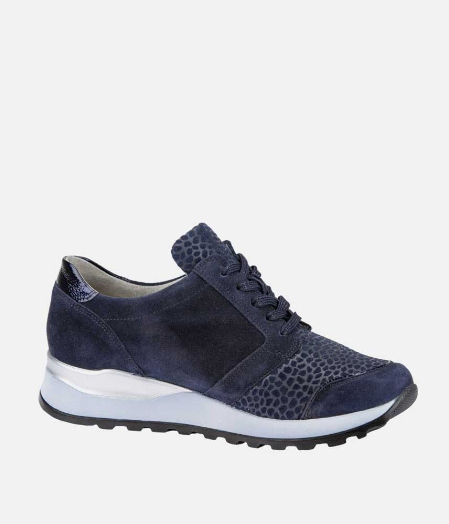 Waldlaufer Waldlaufer Fashionable Navy & Leopard Trainers Hot