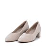 Tamaris Tamaris Stylish Taupe Suede Block Heels Best