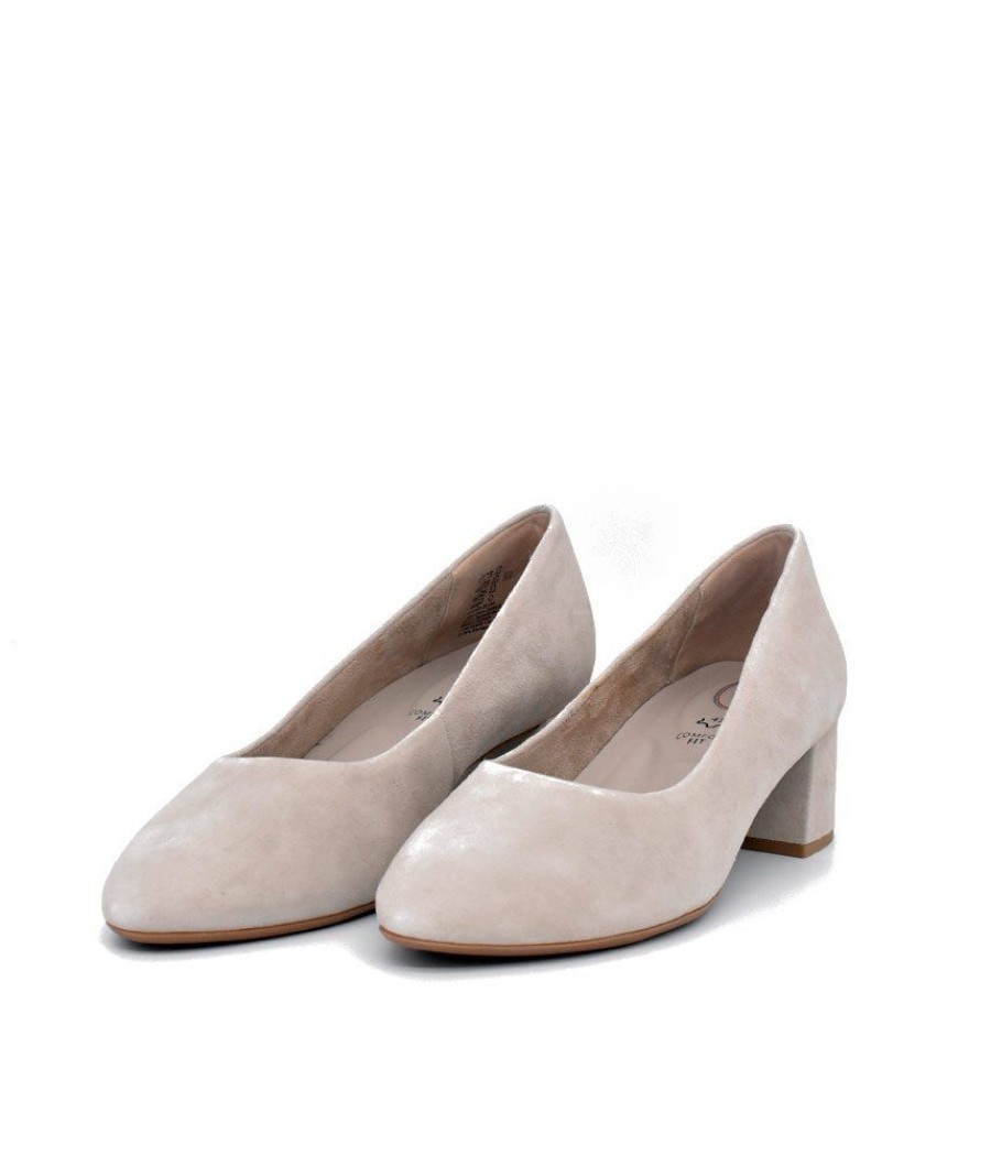 Tamaris Tamaris Stylish Taupe Suede Block Heels Best