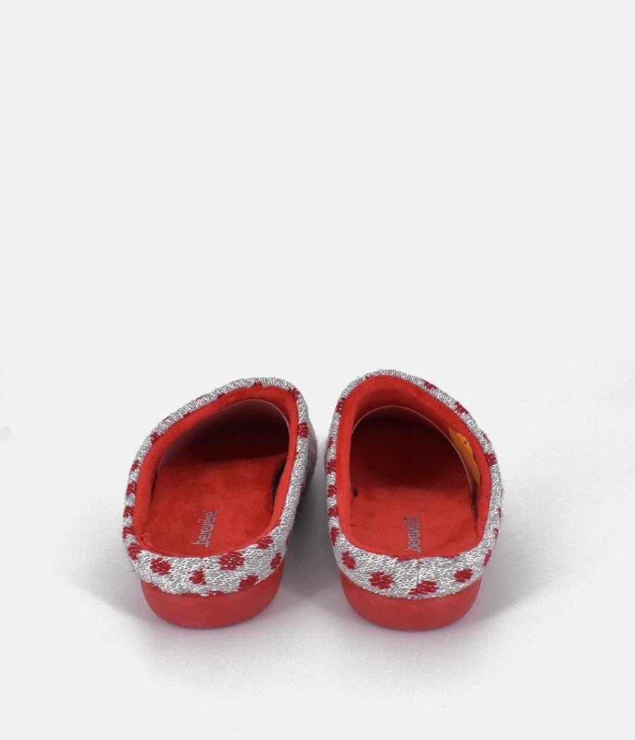 Berevere Pretty Grey/Red Dot Slippers Wholesale