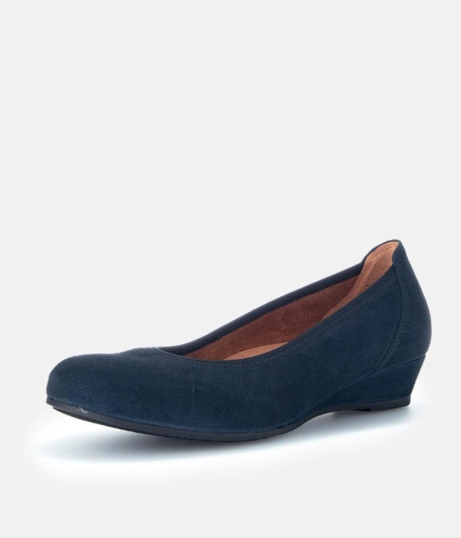 Gabor Gabor Plush Navy Suede Mini Wedges Best