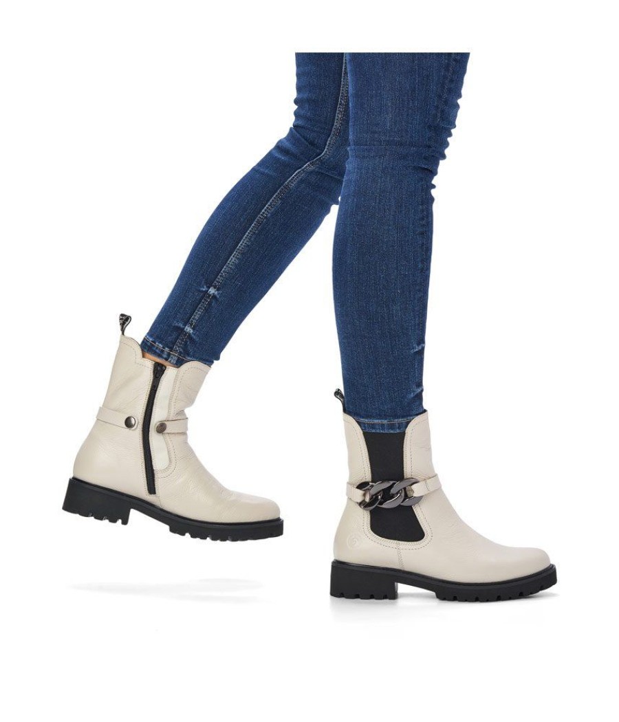 Remonte Remonte Fabulous Chalk White Chelsea Style Boots Online