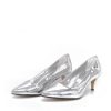 Belle & Lucy Belle & Lucy Stylish Metallic Silver Midi Heels Best