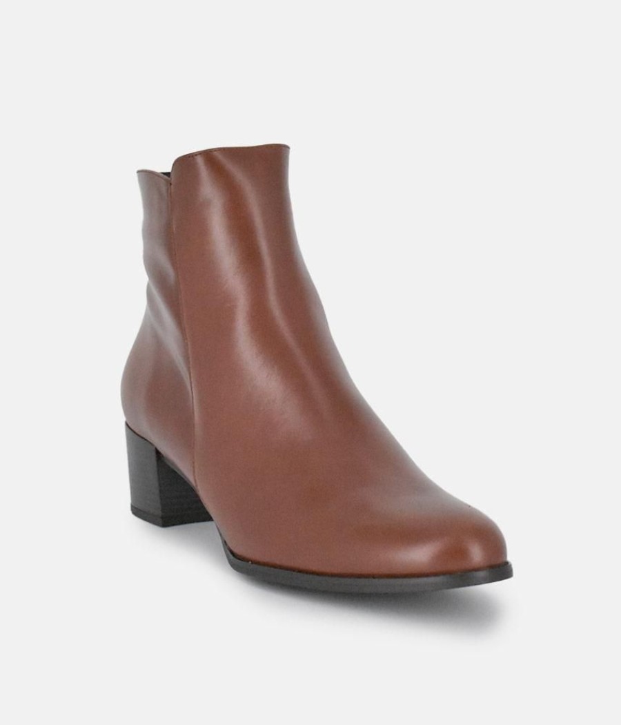 PieSanto Piesanto Classic Brown Block Heel Ankle Boots Best