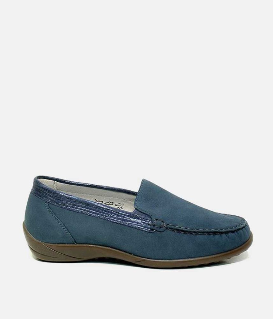 Waldlaufer Waldlaufer Classic Jeans Blue Nubuck Loafers Clearance