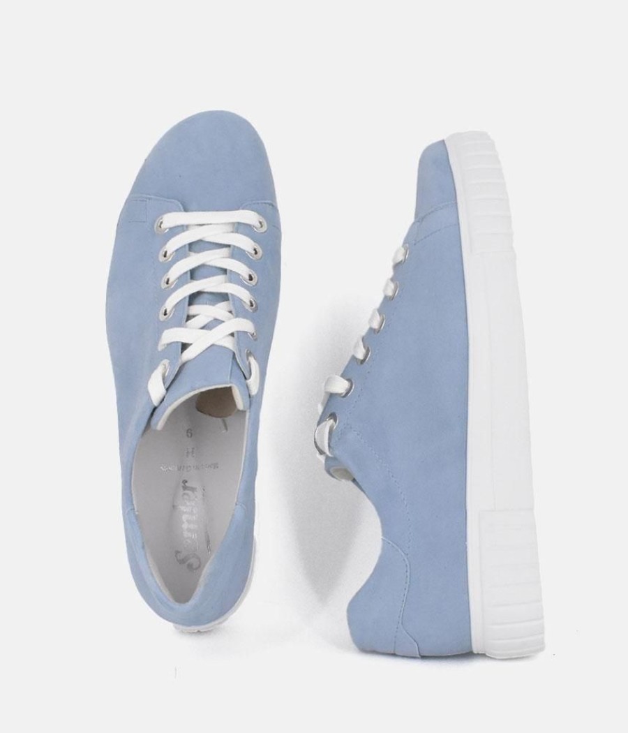 Semler Semler Stylish Light Blue Suede Sneaker Online