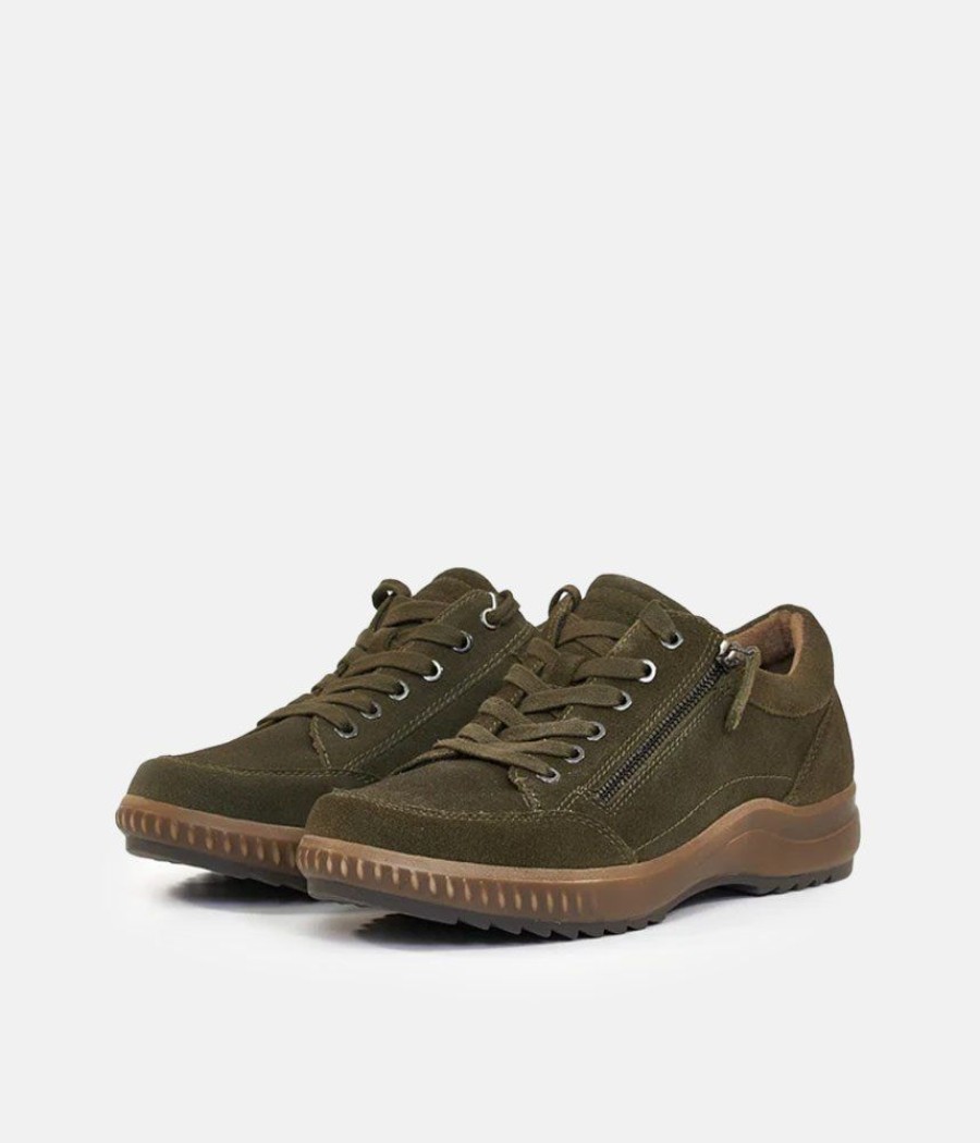 Tamaris Tamaris Low Top Khaki Green Comfort Trainers Wholesale